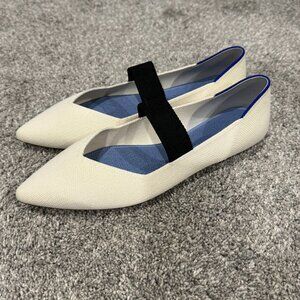 Rothy's The Point Mary Jane flat in Love Bird (light ivory), size 9, brand new
